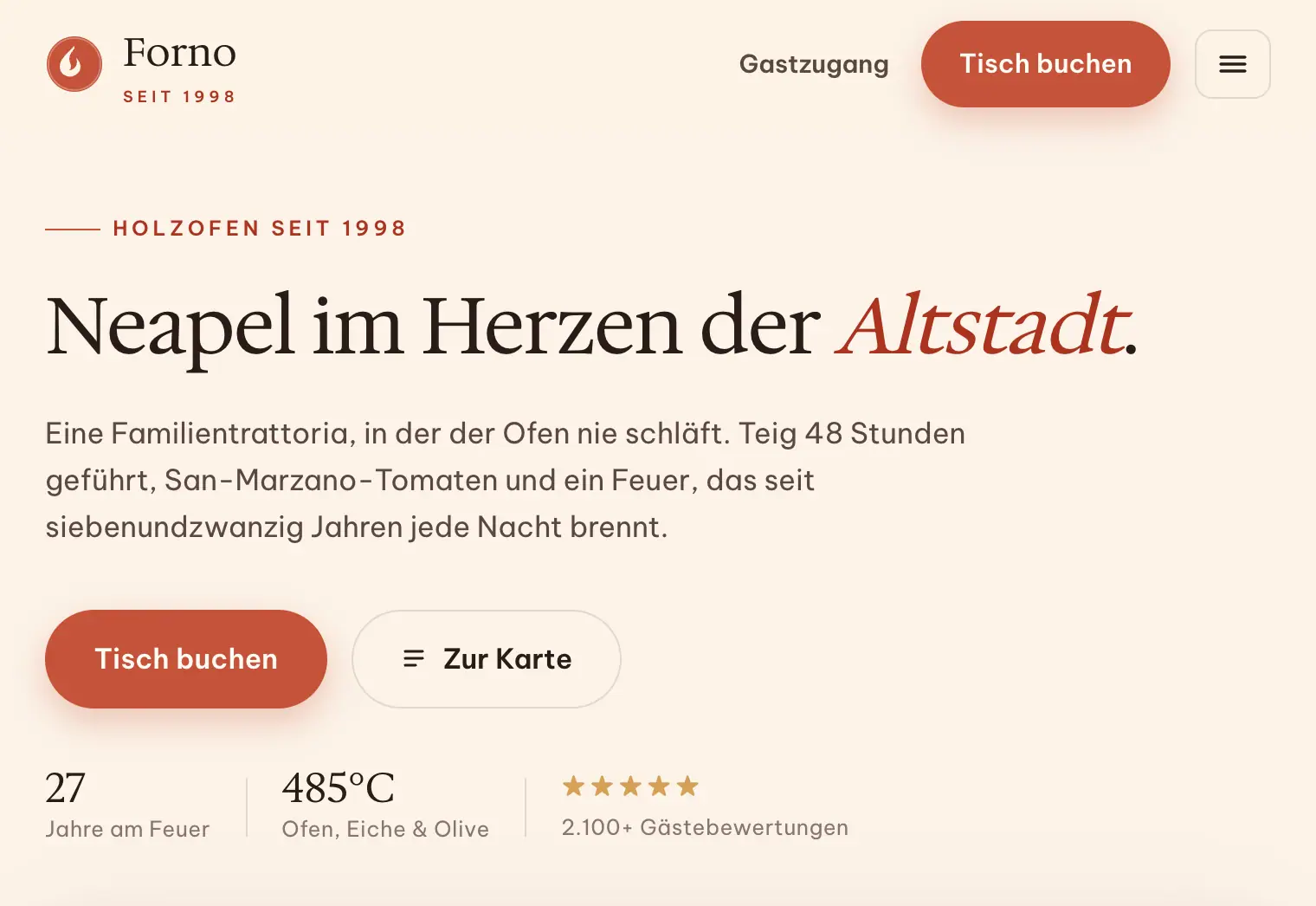 Forno: Restaurant: menu & table booking