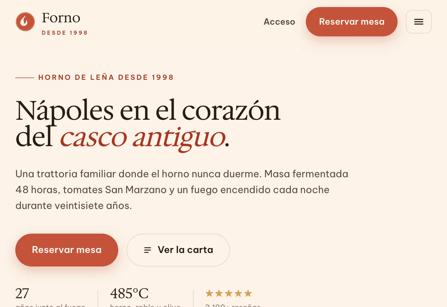 Forno: Restaurant: menu & table booking