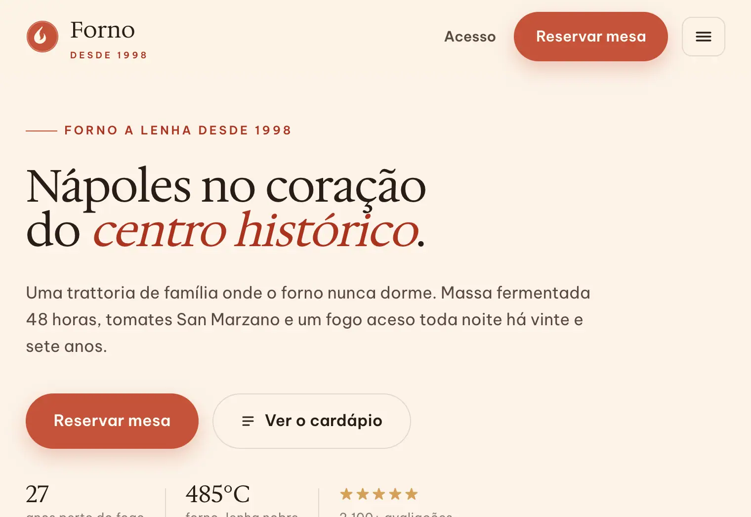 Forno: Restaurant: menu & table booking
