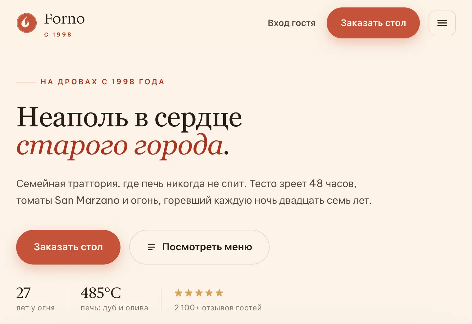 Forno: Restaurant: menu & table booking