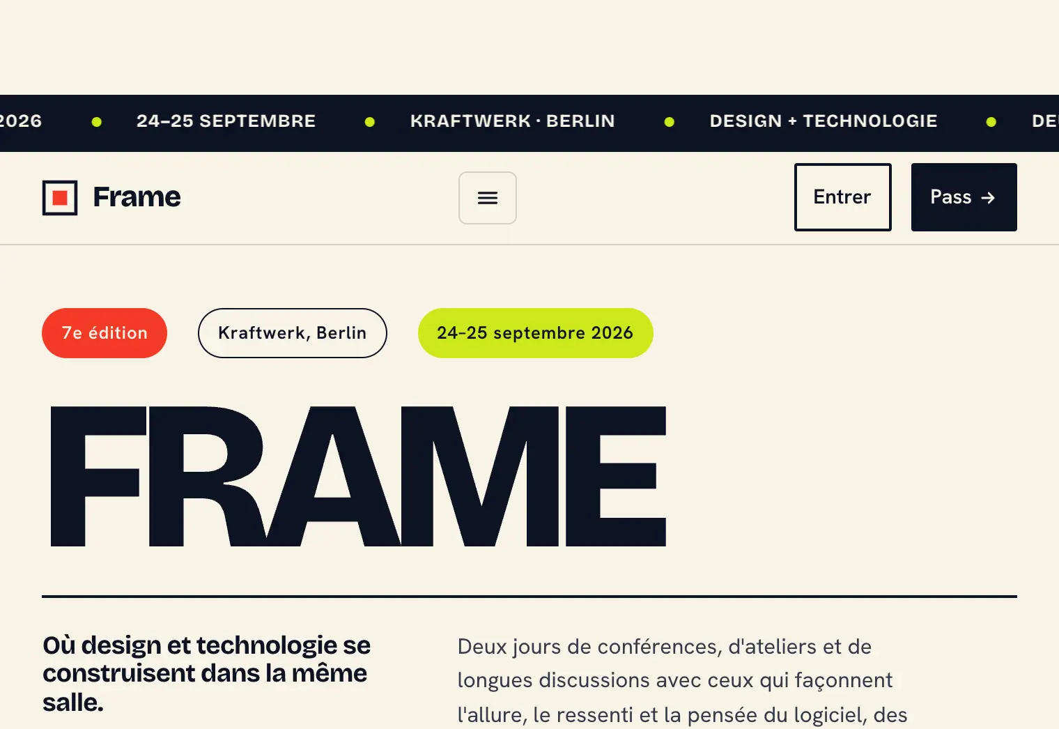 Frame: Conference platform: speakers, tickets