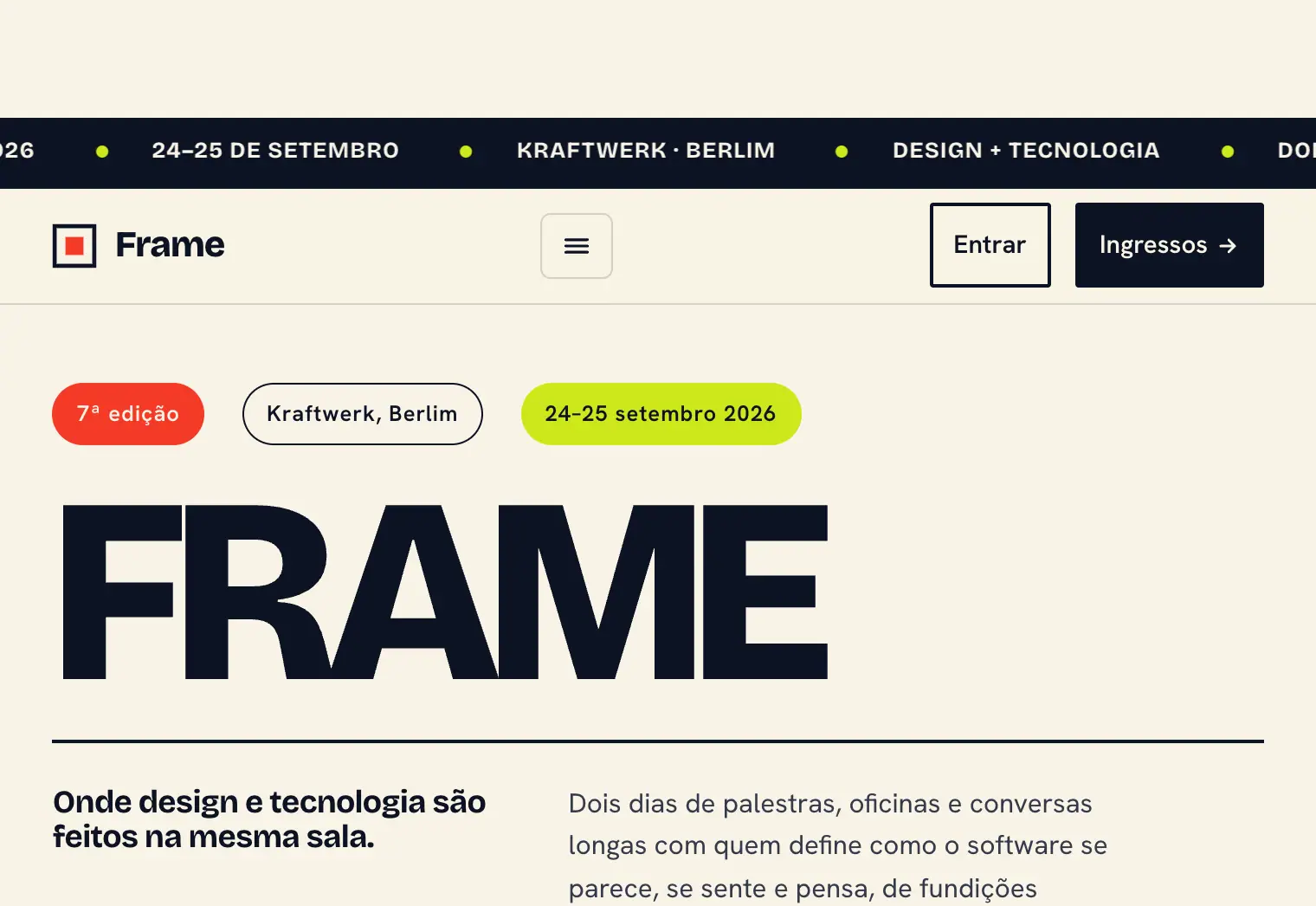 Frame: Conference platform: speakers, tickets