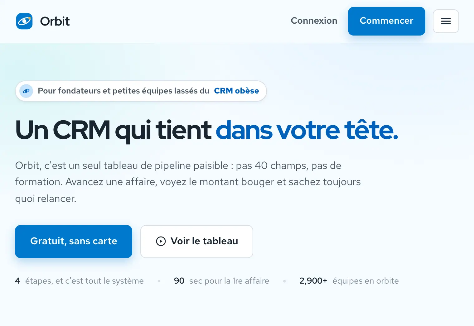 Orbit: CRM: deal pipeline & contacts