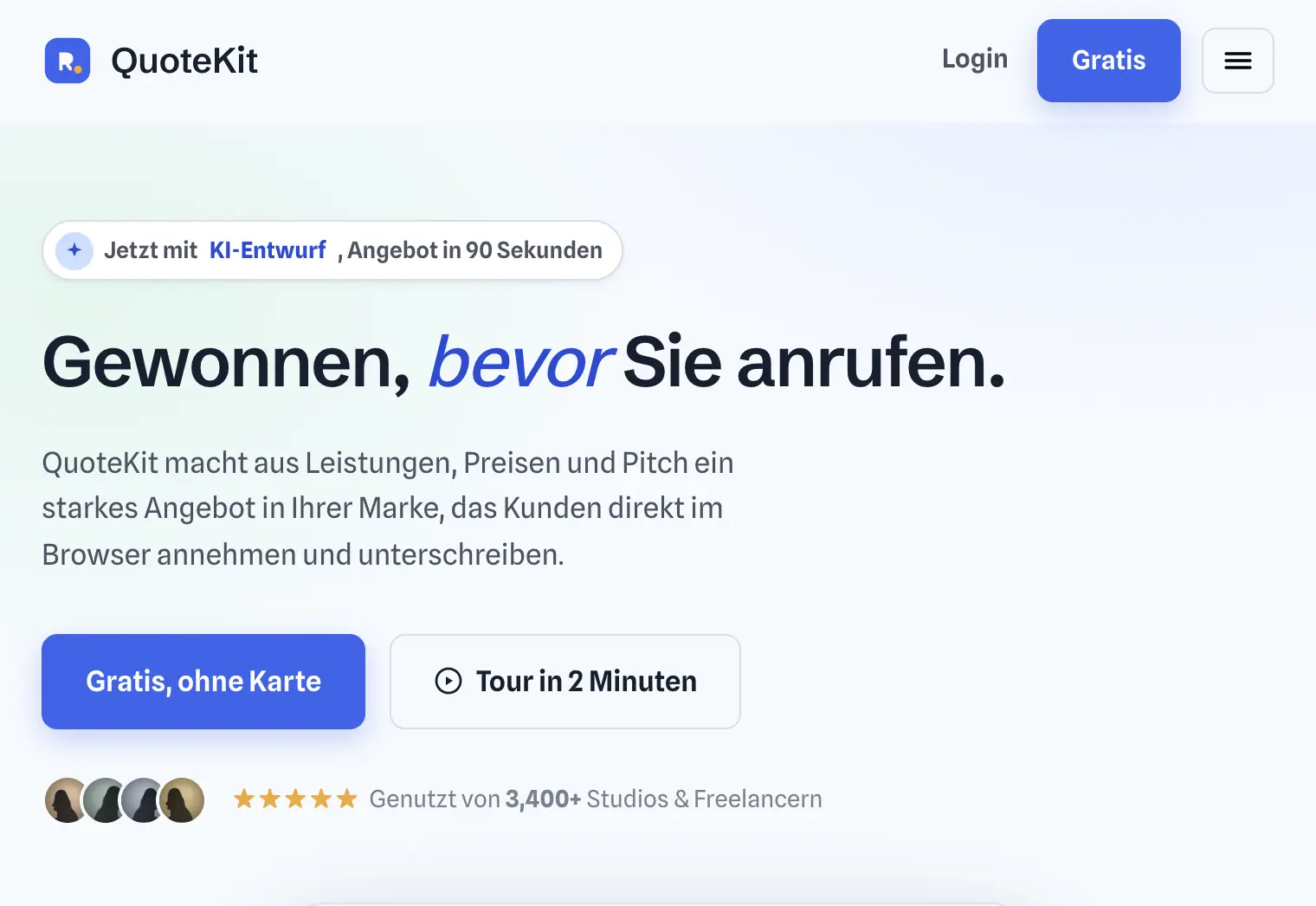 QuoteKit: SaaS landing for proposals