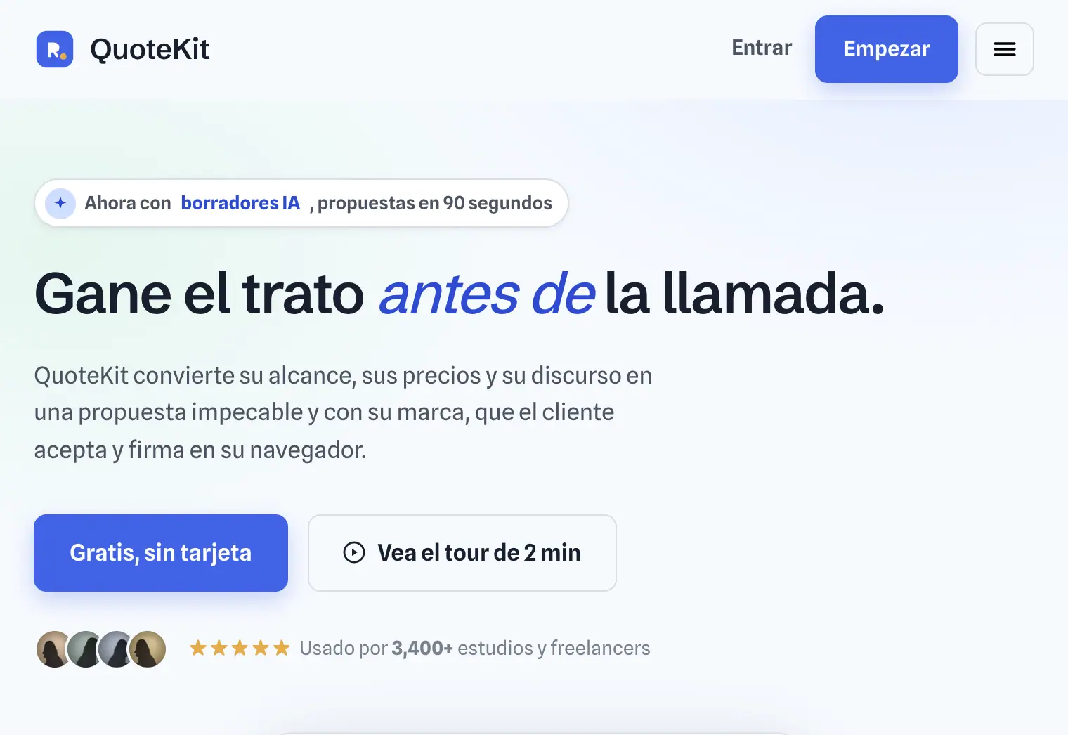 QuoteKit: SaaS landing for proposals