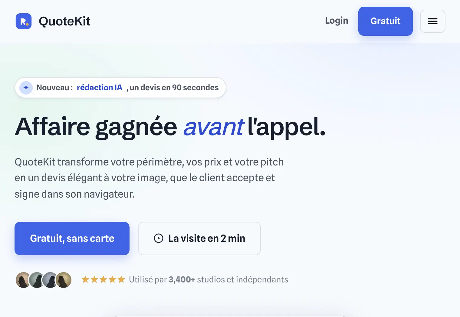 QuoteKit: SaaS landing for proposals