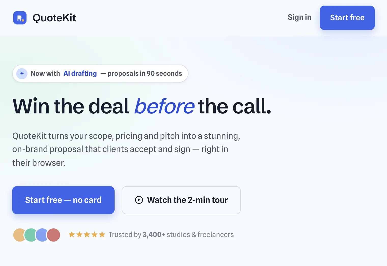 QuoteKit: SaaS landing for proposals